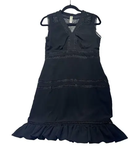 Allison Joy Women Black Crochet Bands Casual Dress Size XS -A35-