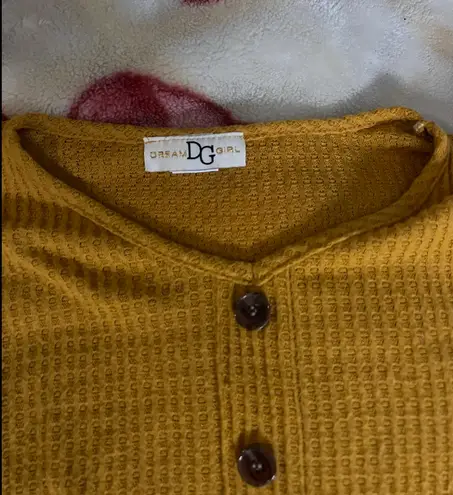 Dreamgirl DG Dream Girl Yellow Textured Peplum Petite Top