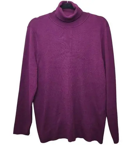 Chico's  Turtleneck Sweater Top Womens 3 X-Large Purple Long Sleeve Ribbed Knit