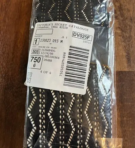 Emilio Cavallini ZigZag Black Tights Vintage Victoria’s Secret Zig Zag Medium