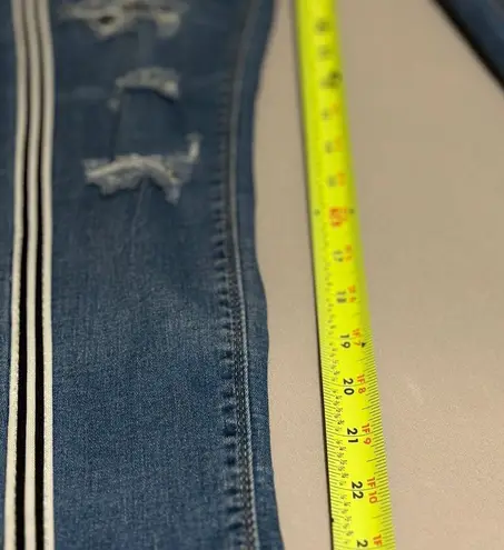 Womens Junior Slim Fit Skinny Distressed Denim Overalls Size 9 Blue Size M