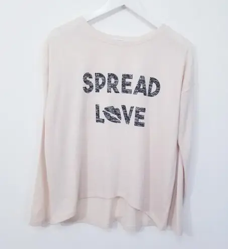 P.J. Salvage Knit Spread Love Print Crew Neck