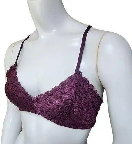 Society Girl  Plum Purple Strappy Back Lace Bralette (M)