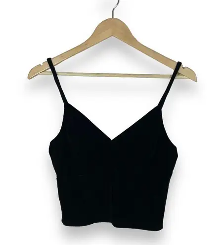 Privy Black velvet cropped camisole top womens medium in Excellent condition