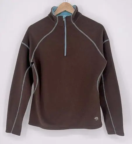 Mountain Hardwear Microchill Quarter Zip Fleece Brown & Teal Women’s Size Large