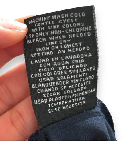 Leslie Fay Navy Cold Shoulder Shift Dress - Size 8