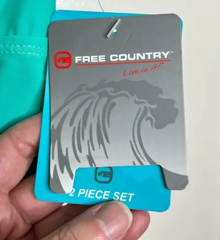 Free Country 2 Piece Swimsuit Tank & Boy Shorts Size XL 16 Aqua