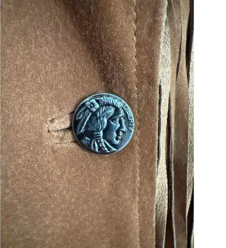 Vintage Cedars Suede Leather Fringe western cowboy brown coat Jacket M Size M