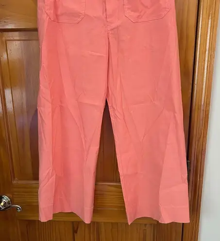 Maeve By Anthropologie The Colette Coral Wide Leg Linen Pants Sz 31
