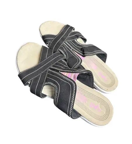 Ryka Black Athletic Slide Sandals With Pink Sole Womens Size 9