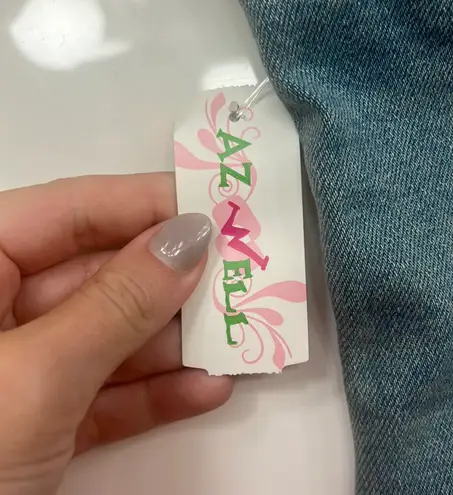 Azwell Denim Corset With Rhinestones