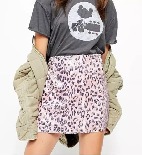 Free People FINAL PRICE  Sequined Cheetah Print Skirt