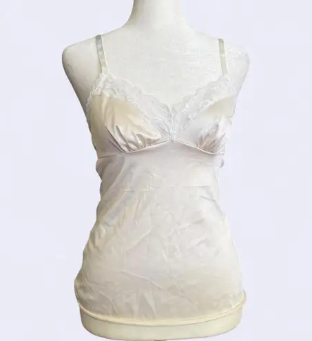 Vanity Fair Vintage Vanity Fair Women Sz 30 Lace Lounge Spaghetti Strap Cream Satin Dainty