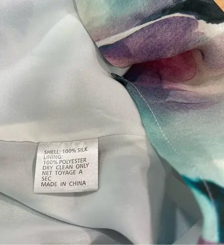 Yumi Kim Taylor Watercolor Rose Silk Dress Floral Sleeveless Small Colorful