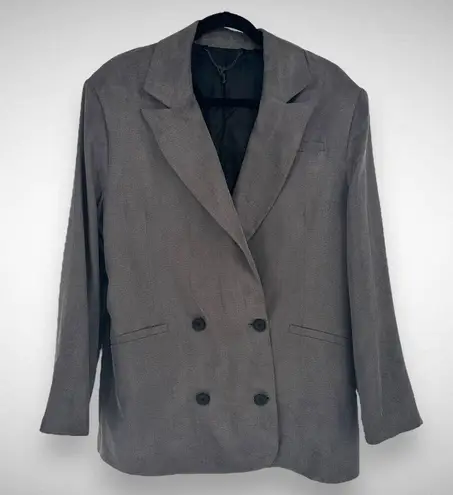 ALLSAINTS  Elle Double Breasted Grey Blazer Size US 6 UK 10 Chic Timeless Clean