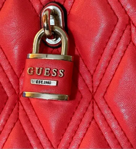 Guess NWOT Tangerine Quilted Leather Crossbody Satchel/Shoulder Bag