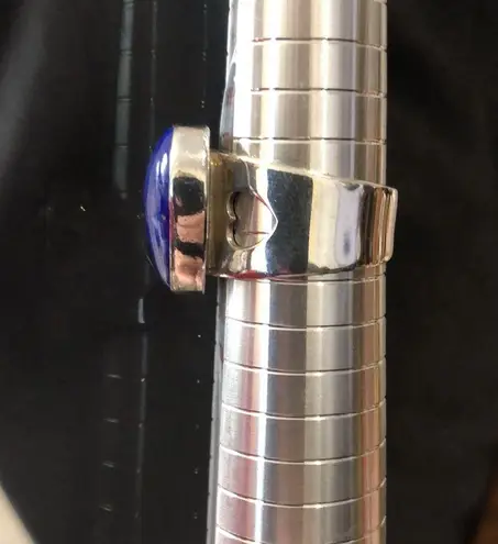 Sterling Silver JAY KING DTR Lapis Lazuli Heart Shaped Cabochon Ring Sz 8-3/4