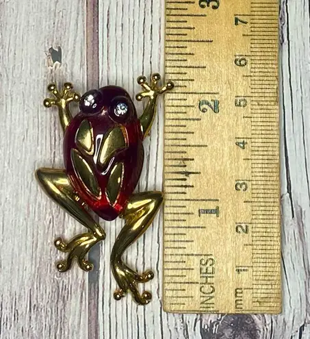 Vintage Red Lucite & Gold