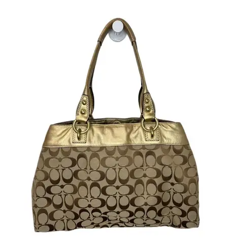 Coach  Gold Brown Vintage Shoulder Tote Bag