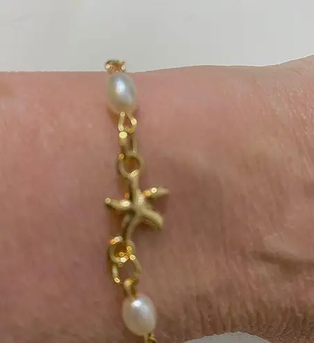 🆕Gold Plated Starfish Pearls Adjustable Bracelet