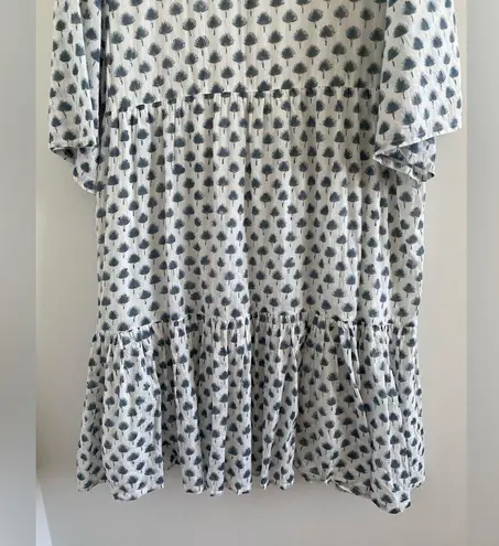 Emerson Fry India Collection Isla Dress In Cleo Organic Cotton Size M/L Blue Size M