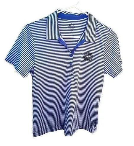 ep pro Golf Polo Shirt Blue White Stripes