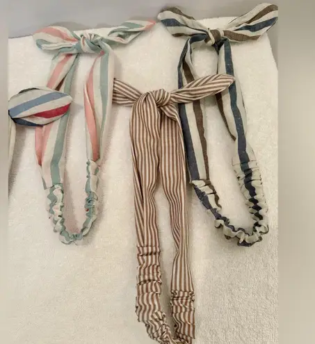 5 pcs Striped Headbands with Bow Knot Multiple Size OS