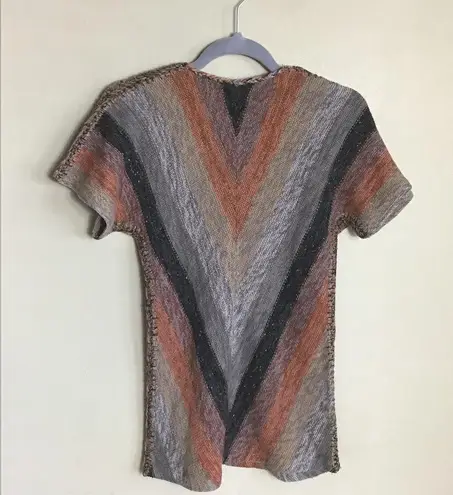 International Vintage Women's Boho Wool Blend Knit Short Sleeve Top Sz. Sm. EUC