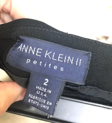 Vintage High Waisted Midi Skirt With Slit Black Size 2P