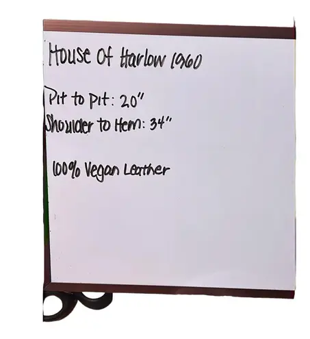 House of Harlow 1960 Green Vegan Leather Angular Front Semi Wrap Dress XL