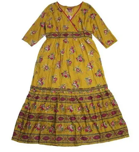 NWT April Cornell Chateau Hostess Maxi in Gold Floral V