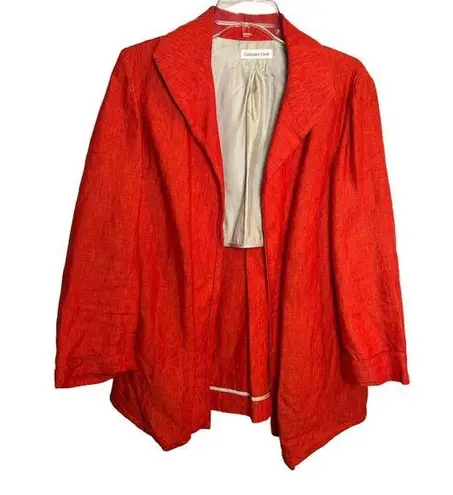 Coldwater Creek Linen Blazer Size 10 Burnt Orange Shorter Length