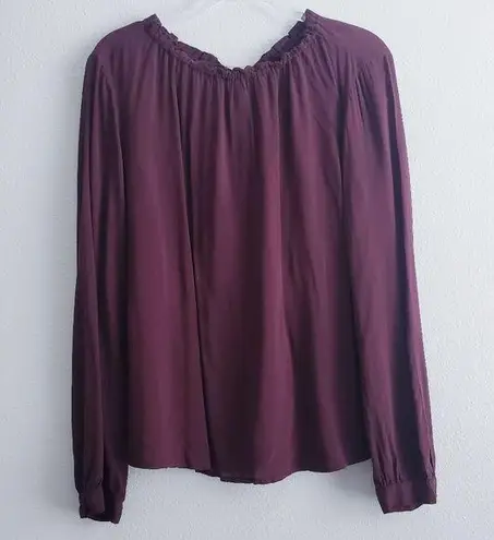 Velvet Graham & Spencer Ginger Chelsea Halter Keyhole Long Sleeve Blouse New Red