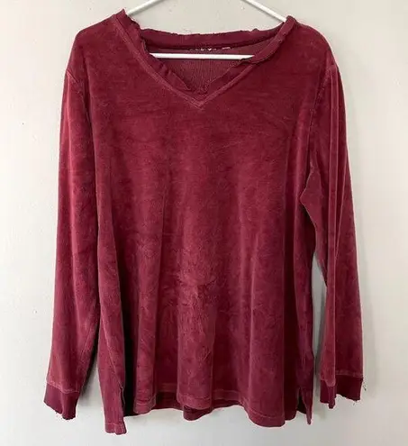 Red velvet boho style frayed edges v