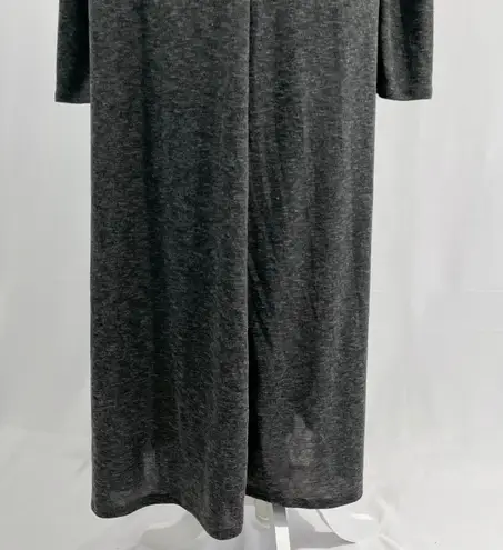 Caslon New Soft Knit Long Sleeve Side Tie Midi Dress Charcoal Grey Size Medium
