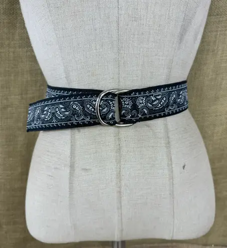 Eliza B. Womens Designer Blue Paisley Cotton Belt S