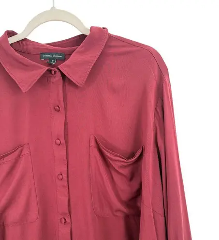Universal Standard Grace Eco Maroon Button Front Blouse Womens Medium US 18-20