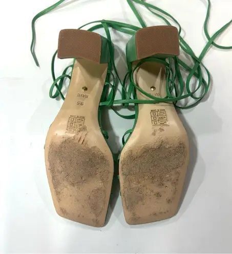 Raye  Kam Heel in Green lace up sandals Size 9,5