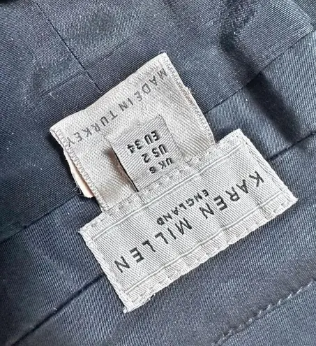 Karen Millen | Black Fitted Sheath Sleeveless Zipper Detail Black Belt | Size 2