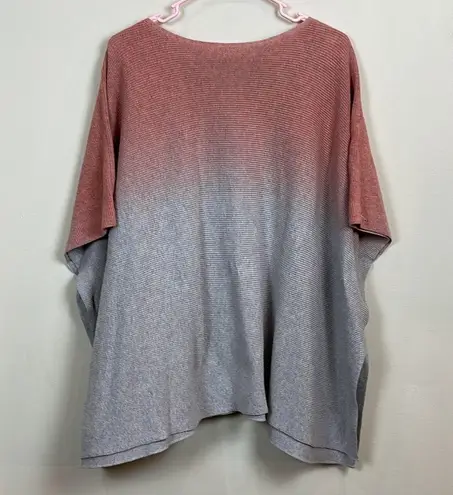 J Jill Purejill Poncho‎ Sweater. One Size. Dip dyed. Peachy gray. Orange