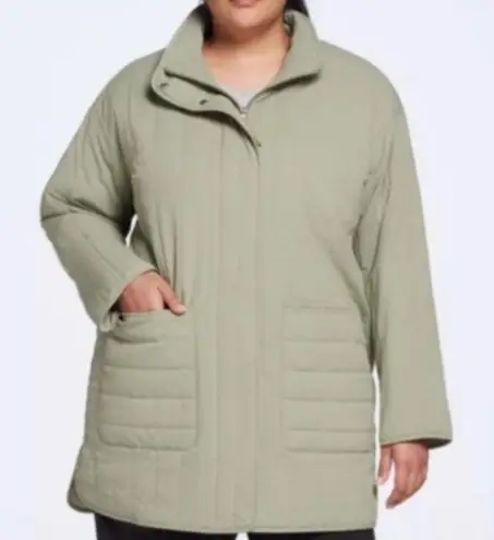 EUC CALIA Quilted Lightweight Coat Sage
Green Size 1X Retail $125.00