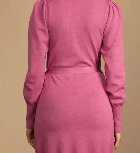 Lulus Wrap Pink Sweater Dress NWT