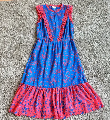 Boden Elise Midi Dress, Cyan Flower Meadow size 4 $179 Blue