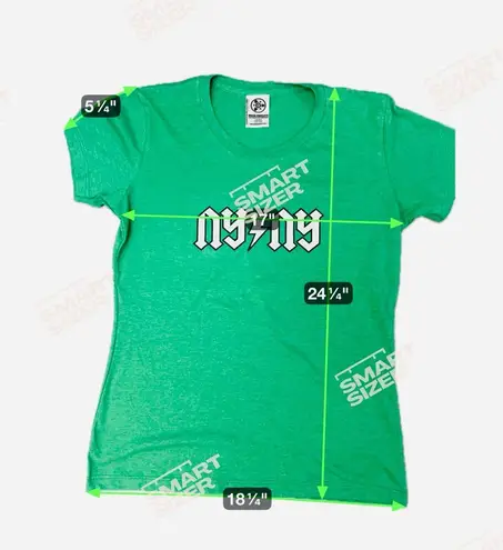 Women High Fidelity Graphic Band Tee Style XL Green Made in USA NYC Retro Vibes