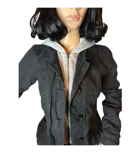 Central Park West Sahara Hooded jacket in Linen Black & Gray size XS