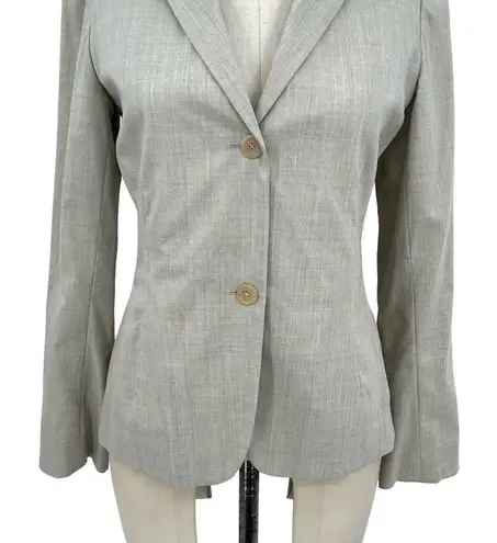 Jil Sander  Cream Greige Wool Blend Two-Button Suiting Blazer Size 34 / US 2