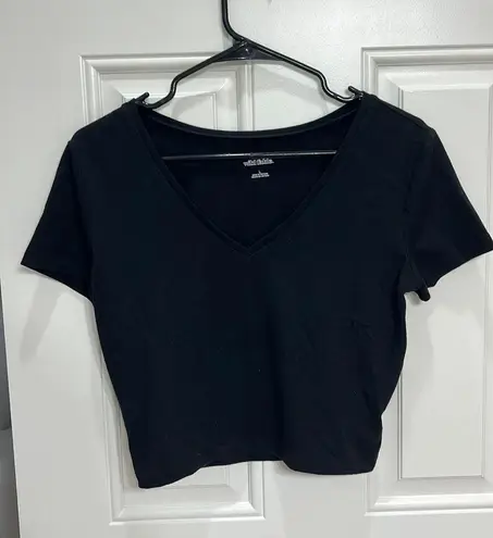 Wild Fable Black Cropped V Neck