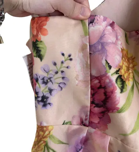 Alfred Sung Women's Scarf-Tie One-Shoulder Floral Organdy Midi Dress Size 8