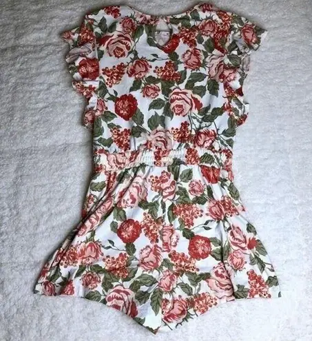 Hot Kiss White Floral Short Sleeved Romper