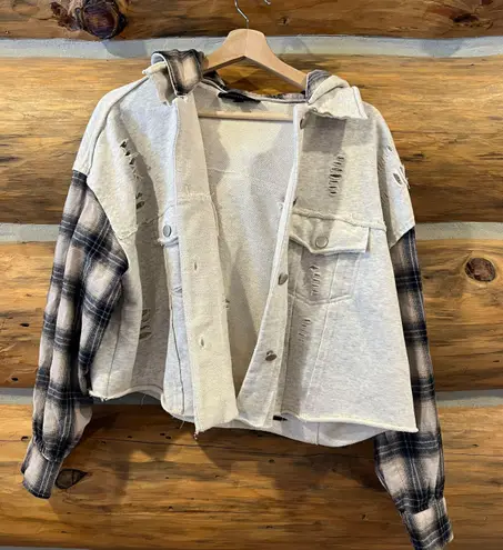 Dance & Marvel Pieced Knit Hooded Jacket